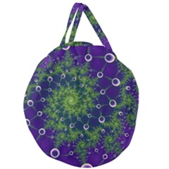 Fractal Spiral Abstract Background Giant Round Zipper Tote by Ravend