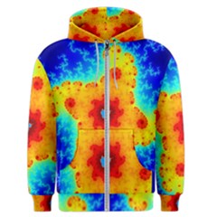 Fractal Starfish Mandelbrot Blue Men s Zipper Hoodie by Ravend