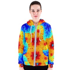 Fractal Starfish Mandelbrot Blue Women s Zipper Hoodie