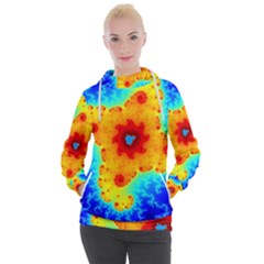 Fractal Starfish Mandelbrot Blue Women s Hooded Pullover by Ravend