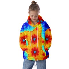 Fractal Starfish Mandelbrot Blue Kids  Oversized Hoodie by Ravend