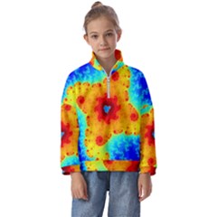 Fractal Starfish Mandelbrot Blue Kids  Half Zip Hoodie