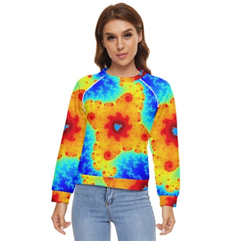 Fractal Starfish Mandelbrot Blue Women s Long Sleeve Raglan Tee by Ravend