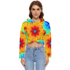 Fractal Starfish Mandelbrot Blue Women s Lightweight Cropped Hoodie by Ravend