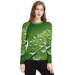 Green Water Leaf Women s Long Sleeve Rash Guard by artworkshop