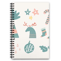 Reindeer Stars Socks Stick Candy Cane 5 5  X 8 5  Notebook by artworkshop