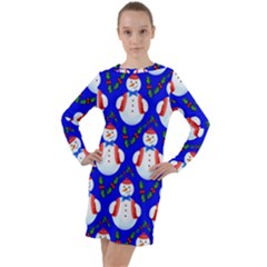 Seamless Repeat Repeating Pattern Long Sleeve Hoodie Dress by artworkshop