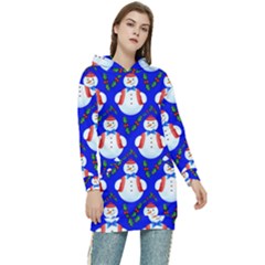 Seamless Repeat Repeating Pattern Women s Long Oversized Pullover Hoodie by artworkshop