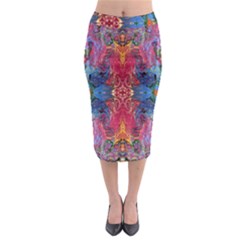 Firey Repeats I Midi Pencil Skirt by kaleidomarblingart