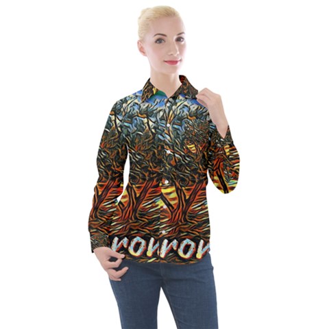 Colorful Verona Olive Tree Women s Long Sleeve Pocket Shirt by ConteMonfrey