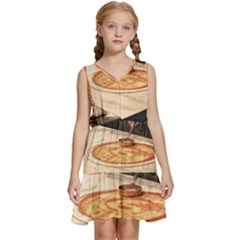 Let`s Make Pizza Kids  Sleeveless Tiered Mini Dress by ConteMonfrey