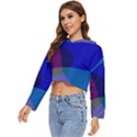 Blue Abstract 1118 - Groovy Blue And Purple Art Women s Lightweight Cropped Hoodie View2