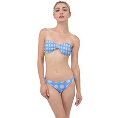 Abstract Stylish Design Pattern Blue Classic Bandeau Bikini Set by brightlightarts