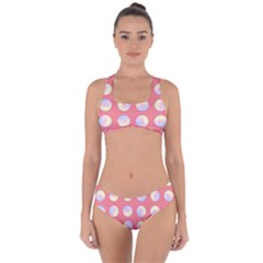 Abstract Stylish Design Pattern Red Criss Cross Bikini Set by brightlightarts