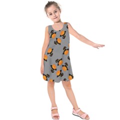 Pumpkin Heads With Hat Gray Kids  Sleeveless Dress