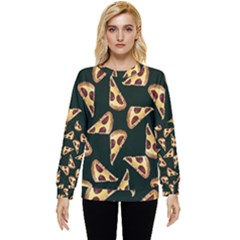 Pizza Slices Pattern Green Hidden Pocket Sweatshirt by TetiBright