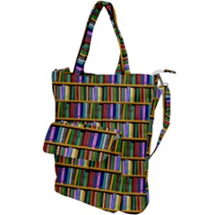 Books On A Shelf Shoulder Tote Bag by TetiBright
