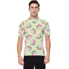 Colorful Easter Eggs Pattern Green Men s Short Sleeve Rash Guard