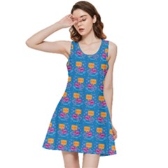 Speak Love Pattern On Blue Inside Out Racerback Dress by TetiBright