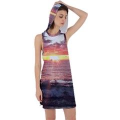 Tropical Sunset Racer Back Hoodie Dress by StarvingArtisan