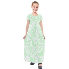 Clean Ornament Tribal Flowers  Kids  Short Sleeve Maxi Dress