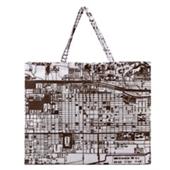 Antique Oriental Town Map  Zipper Large Tote Bag by ConteMonfrey