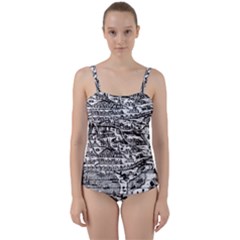 Old Civilization Twist Front Tankini Set by ConteMonfrey