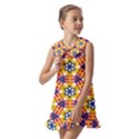 Wavey shapes pattern                                                     Kids  Pilgrim Collar Ruffle Hem Dress View2