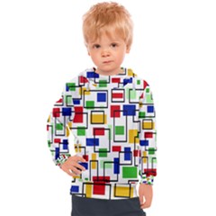 Colorful Rectangles                                                                   Kids  Hooded Pullover by LalyLauraFLM