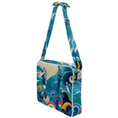 Waves Ocean Sea Abstract Whimsical (2) Cross Body Office Bag by Jancukart