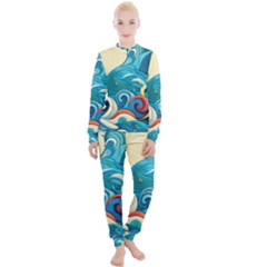 Waves Ocean Sea Abstract Whimsical (2) Women s Lounge Set by Jancukart