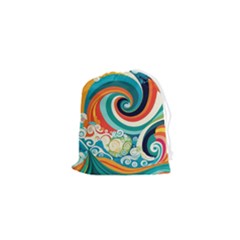 Wave Waves Ocean Sea Abstract Whimsical Drawstring Pouch (xs)