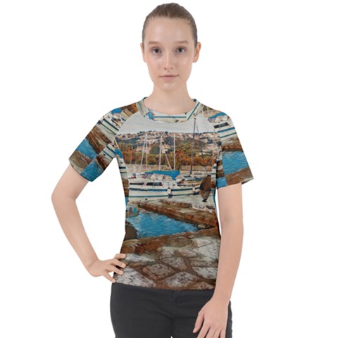 Alone On Gardasee, Italy  Women s Sport Raglan Tee by ConteMonfrey