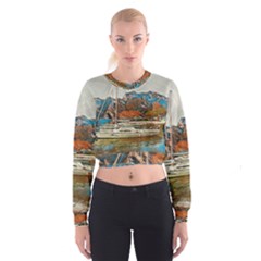 Boats On Lake Garda, Italy  Cropped Sweatshirt by ConteMonfrey