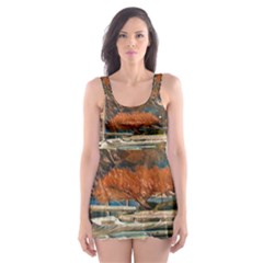 Boats On Lake Garda, Italy  Skater Dress Swimsuit by ConteMonfrey