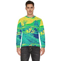 Blue And Green Boat Modern  Men s Fleece Sweatshirt by ConteMonfrey