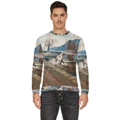 Boats On Gardasee, Italy  Men s Fleece Sweatshirt by ConteMonfrey