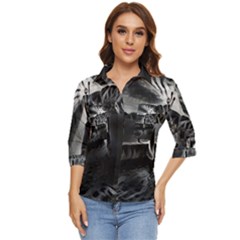 Smokey Pier Women s Quarter Sleeve Pocket Shirt