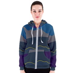 Abstract Landscape Art Design Pattern Water Women s Zipper Hoodie by Jancukart