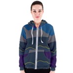 Abstract Landscape Art Design Pattern Water Women s Zipper Hoodie