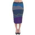 Abstract Landscape Art Design Pattern Water Velvet Midi Pencil Skirt View1