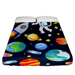 Space Galaxy Seamless Background Fitted Sheet (california King Size)