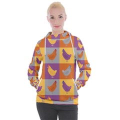 Chickens Pixel Pattern - Version 1a Women s Hooded Pullover by wagnerps