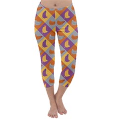 Chickens Pixel Pattern - Version 1b Capri Winter Leggings 