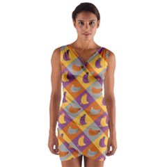 Chickens Pixel Pattern - Version 1b Wrap Front Bodycon Dress by wagnerps