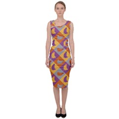 Chickens Pixel Pattern - Version 1b Sleeveless Pencil Dress by wagnerps