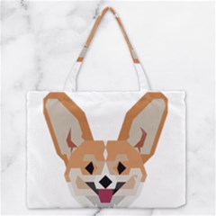 Cardigan Corgi Face Zipper Medium Tote Bag by wagnerps