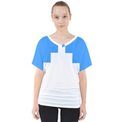 Akershus Flag V-neck Dolman Drape Top by tony4urban