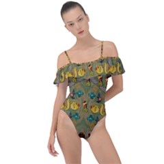 Fishes Admires All Freedom In The World And Feelings Of Security Frill Detail One Piece Swimsuit by pepitasart