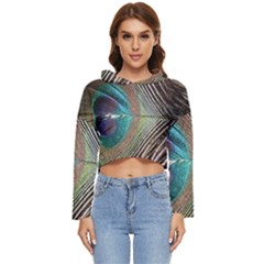 Peacock Women s Lightweight Cropped Hoodie by StarvingArtisan